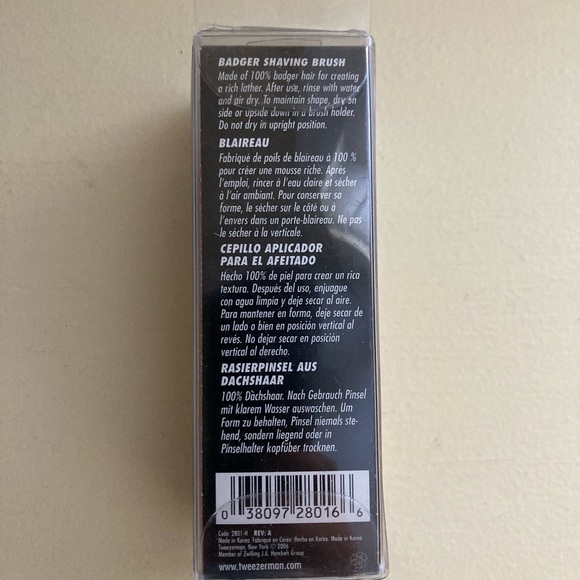 New in box His Tweezerman shaving brush - Picture 3 of 4